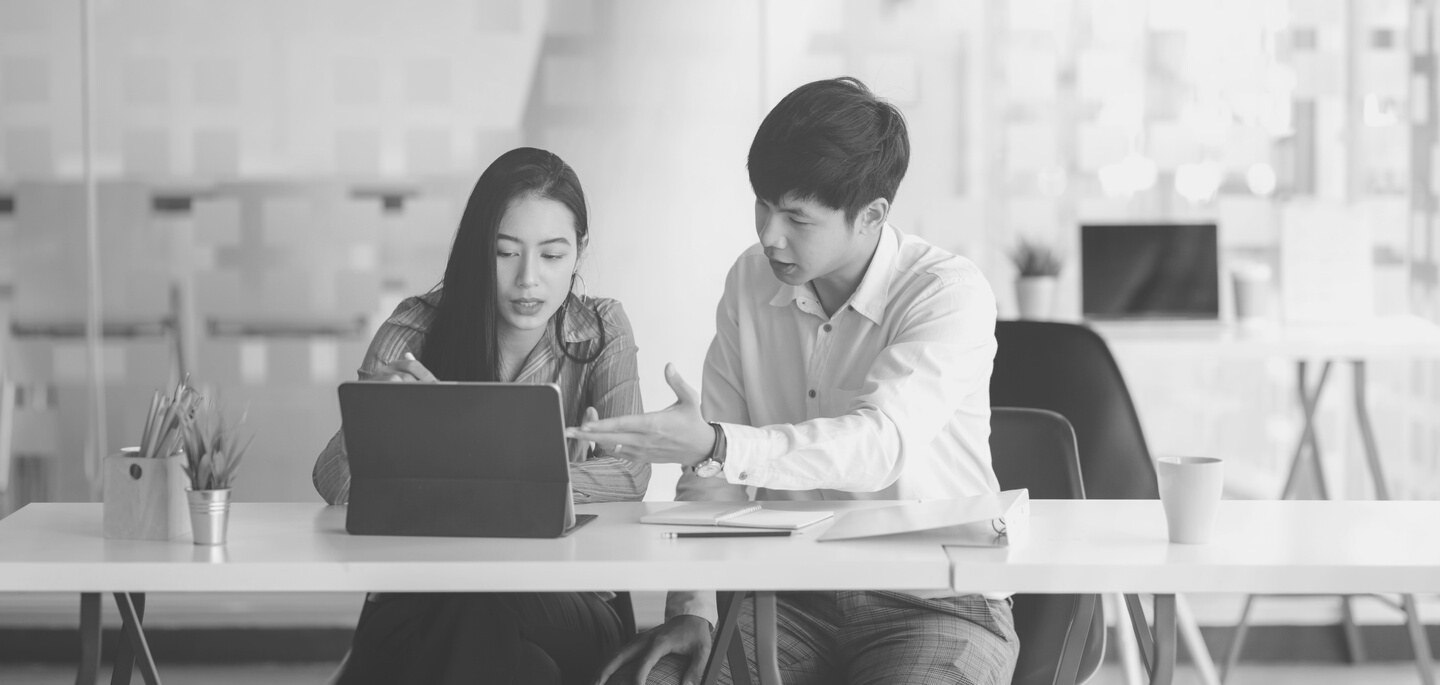 Man and Woman in a Meeting